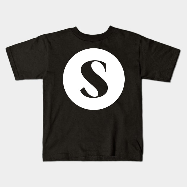 S (Letter Initial Monogram) Kids T-Shirt by n23tees